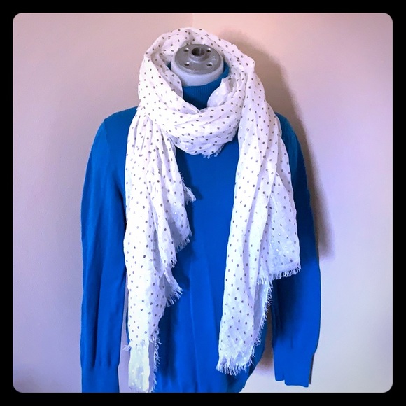 Accessories - White scarf with Silver Dots